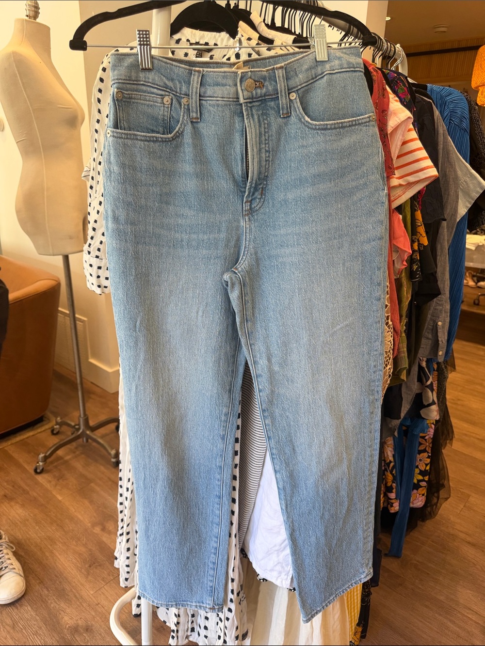 Madewell Light Wash Cropped Straight Jeans